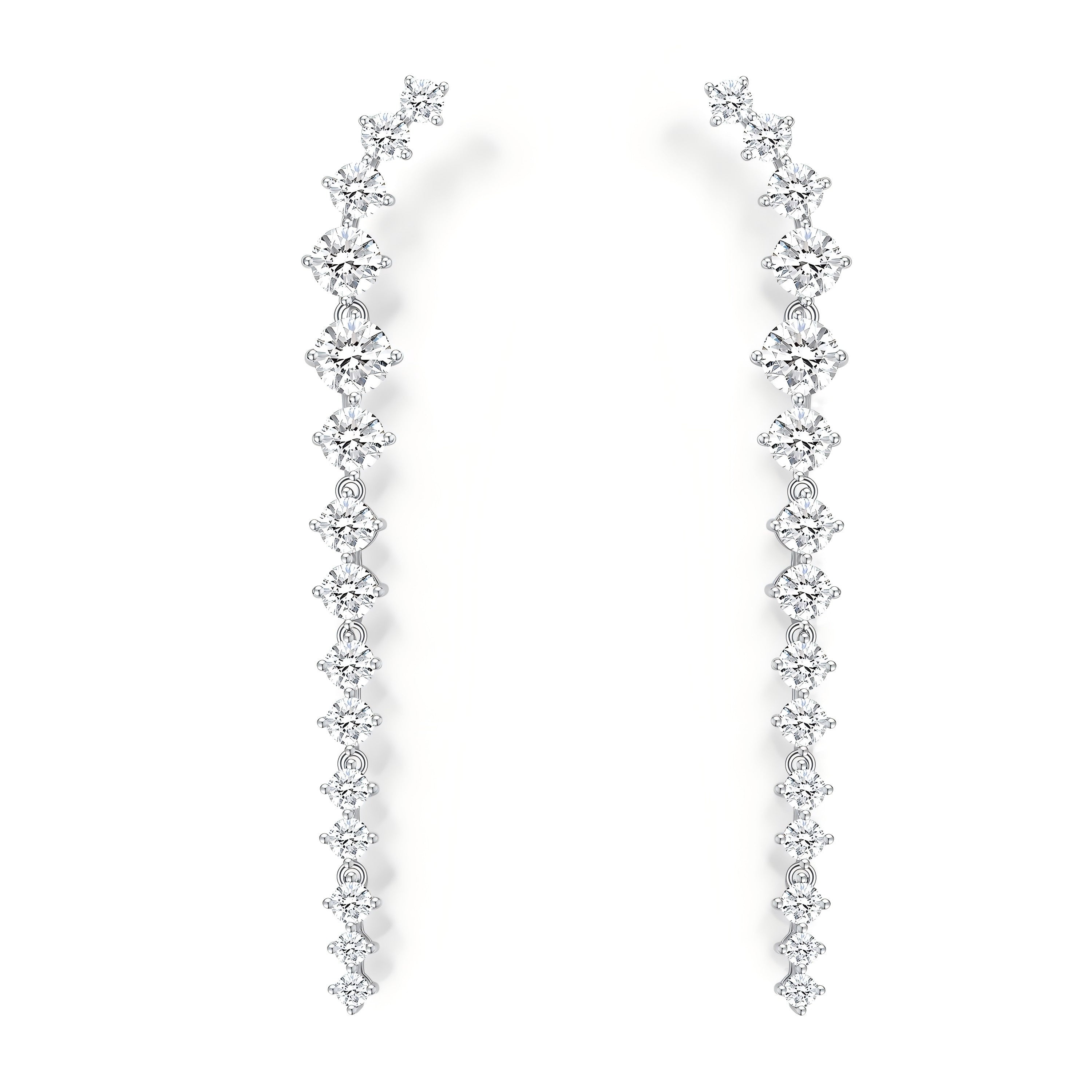 Brilliance Duo Diamond Drop Earrings – 70cm