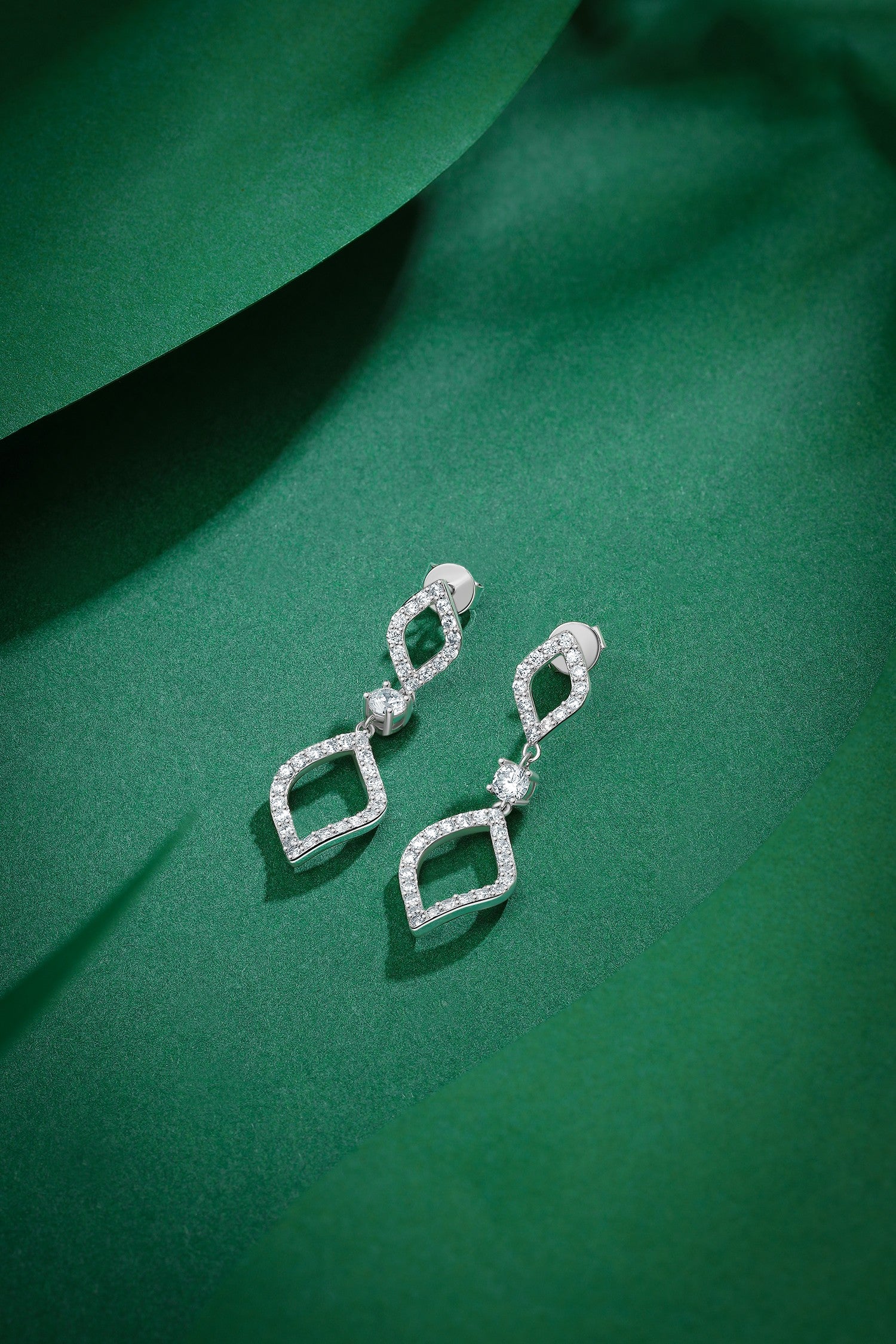 Diamond Harmony Drop Earrings